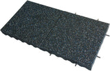 Rubber-Cal Eco-Safety Interlocking Playground Tile, 3" Thick, 19.5" x 19.5", Blue/White Speckled, Single Tile Covers 2.77 sq. ft.