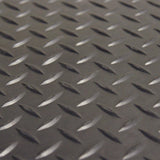 Rubber-Cal "Diamond-Plate" Rubber Flooring Rolls, 3 mm x 4 ft x 4 ft, Black