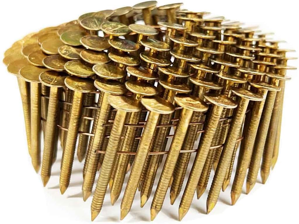 Coil Nail 1-1/2 in Electro Galvanized (EG) Ring Shank Coil Roofing Nails, 7,200/Box
