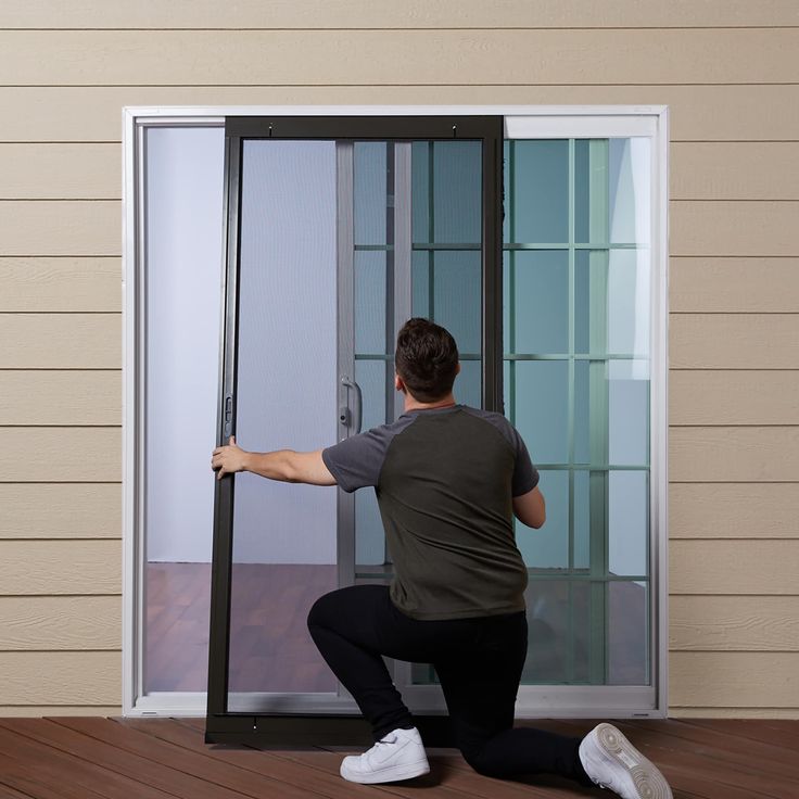 RELIABILT 48-in x 80-in Bronze Aluminum Sliding Patio Screen Door