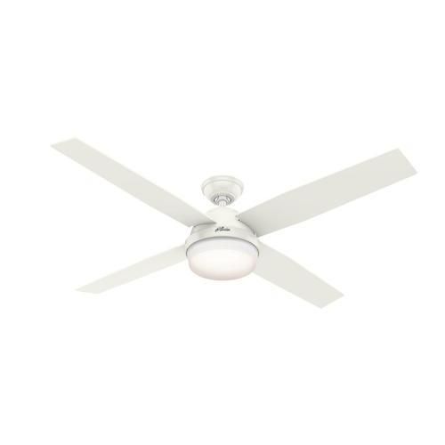 Hunter Dempsey 60-in Fresh White LED Indoor Ceiling Fan with Remote (4-Blade)