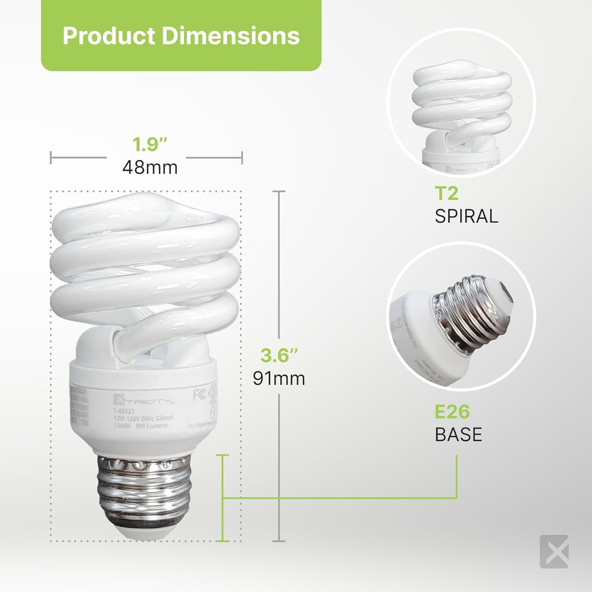 Philips 100-Watt Equivalent Cool White (4100K) T2 CFL Light Bulb, E26 Base, 2-Pack