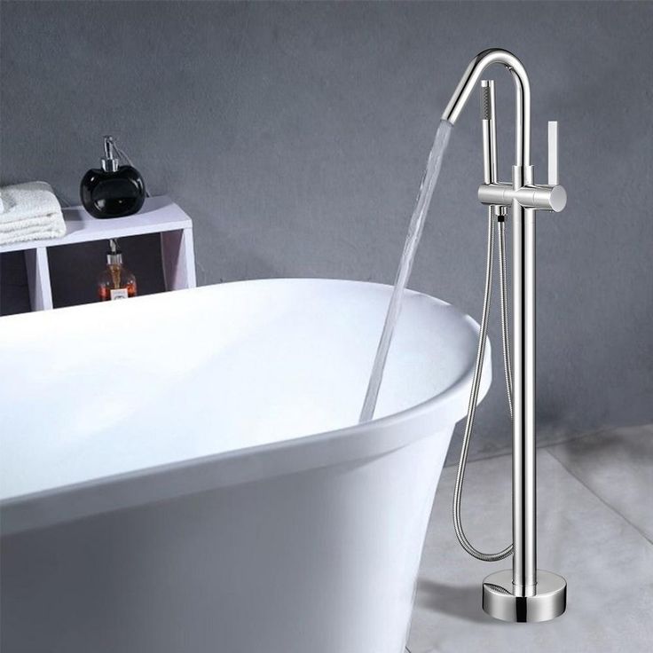 40 in. H x 11 in. W Single Handle Claw Foot Tub Faucet with Hand Shower in Polished Chrome