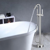 40 in. H x 11 in. W Single Handle Claw Foot Tub Faucet with Hand Shower in Polished Chrome
