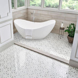 MSI Geometrica 12 in. x 12 in. x 10mm Bianco Dolomite Polished Marble Mesh-Mounted Mosaic Tile (10 sq. ft. / case)