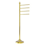 Allied Brass Floor Standing 4 Pivoting Swing Arm Towel Holder in Polished Brass