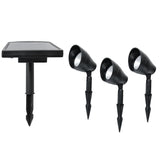 Solar Black LED Spotlight with Remote Panel (3-Pack)