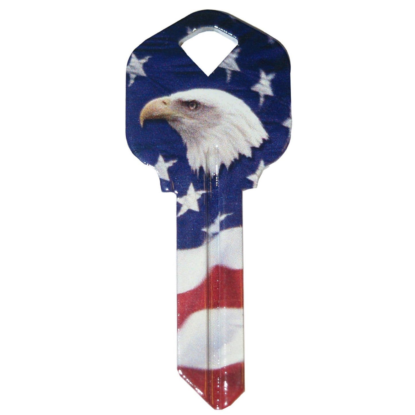 Hillman Wackey Flag & Eagle House/Office Universal Key Blank, KW1, Single