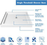 DreamLine 32 in. D x 32 in. W x 76-3/4 in. H Shower Kit in White with SlimLine Center-Drain Base and QWALL-5 Backwalls