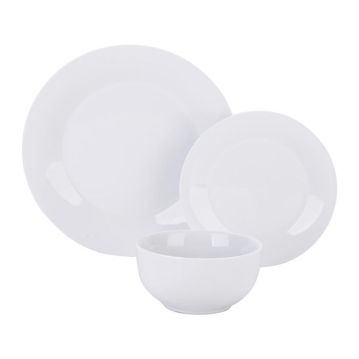 18- Piece Modern White Porcelain Dinnerware Sets (Service for Set for 6)