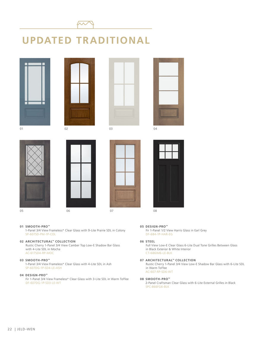 JELD-WEN 36 in. x 80 in. Right-Hand 6 Lite Clear Glass Black Painted Fiberglass Prehung Front Door with Brickmould