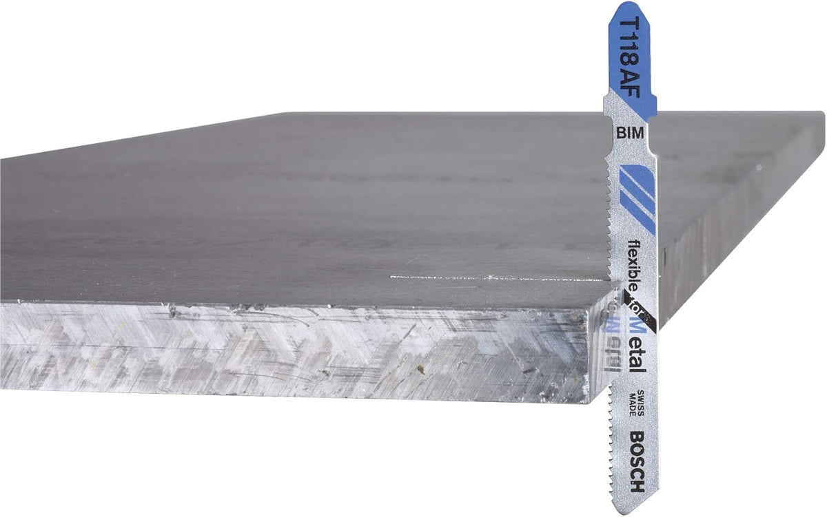 Bosch T118A Jigsaw Blades, 3-5/8 in., 17–24 TPI, T‑Shank, High-Speed Steel, 5-Pack