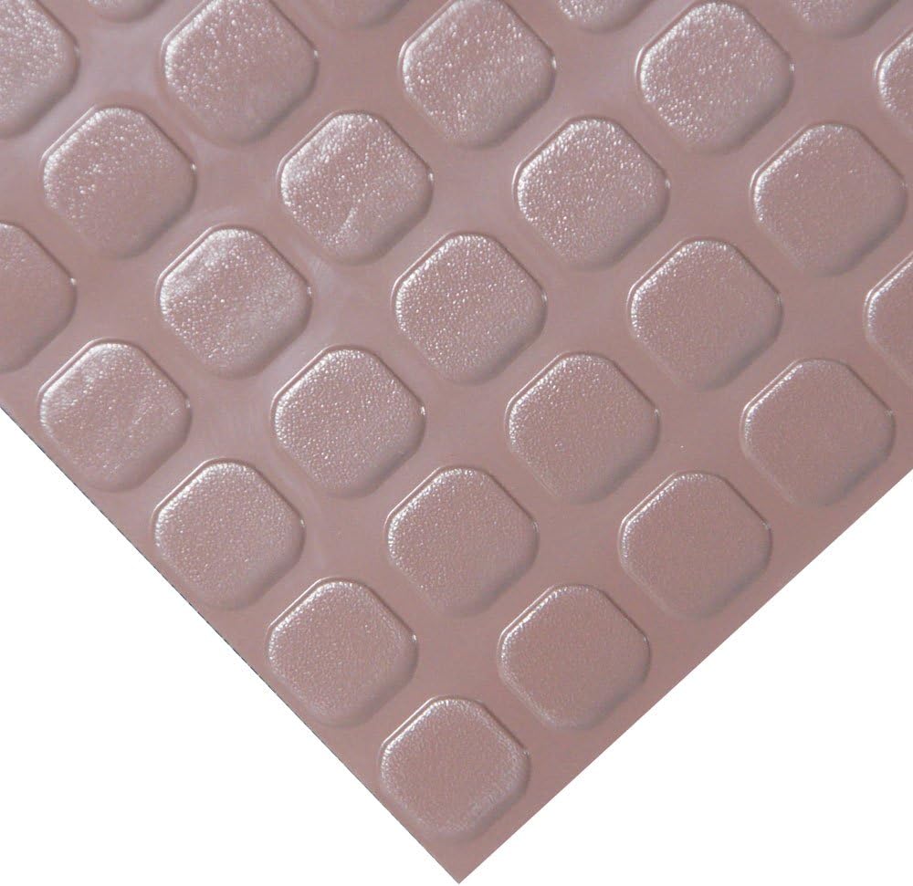 Rubber-Cal "Block-Grip" 4 ft. x 20 ft. Dark Gray Commercial PVC Flooring