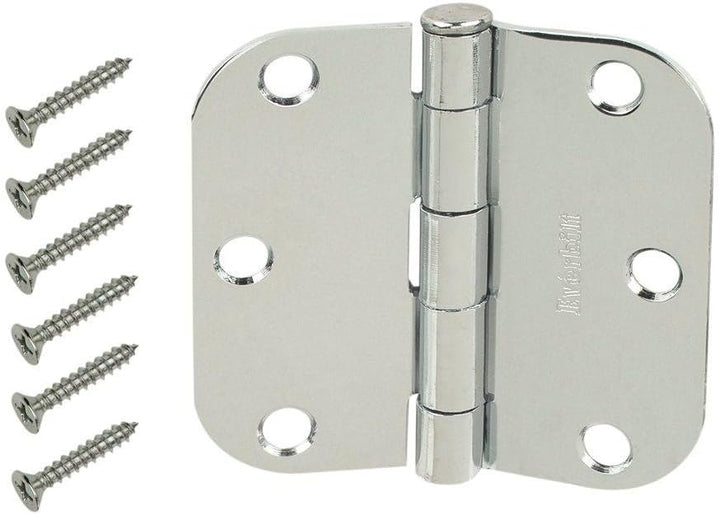 Everbilt 3-1/2 in. Chrome Door Hinge, 5/8 in. Radius