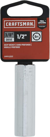 Craftsman 1/2 in. SAE 6-Point Deep Socket, 3/8 in. Drive (CMMT43332)