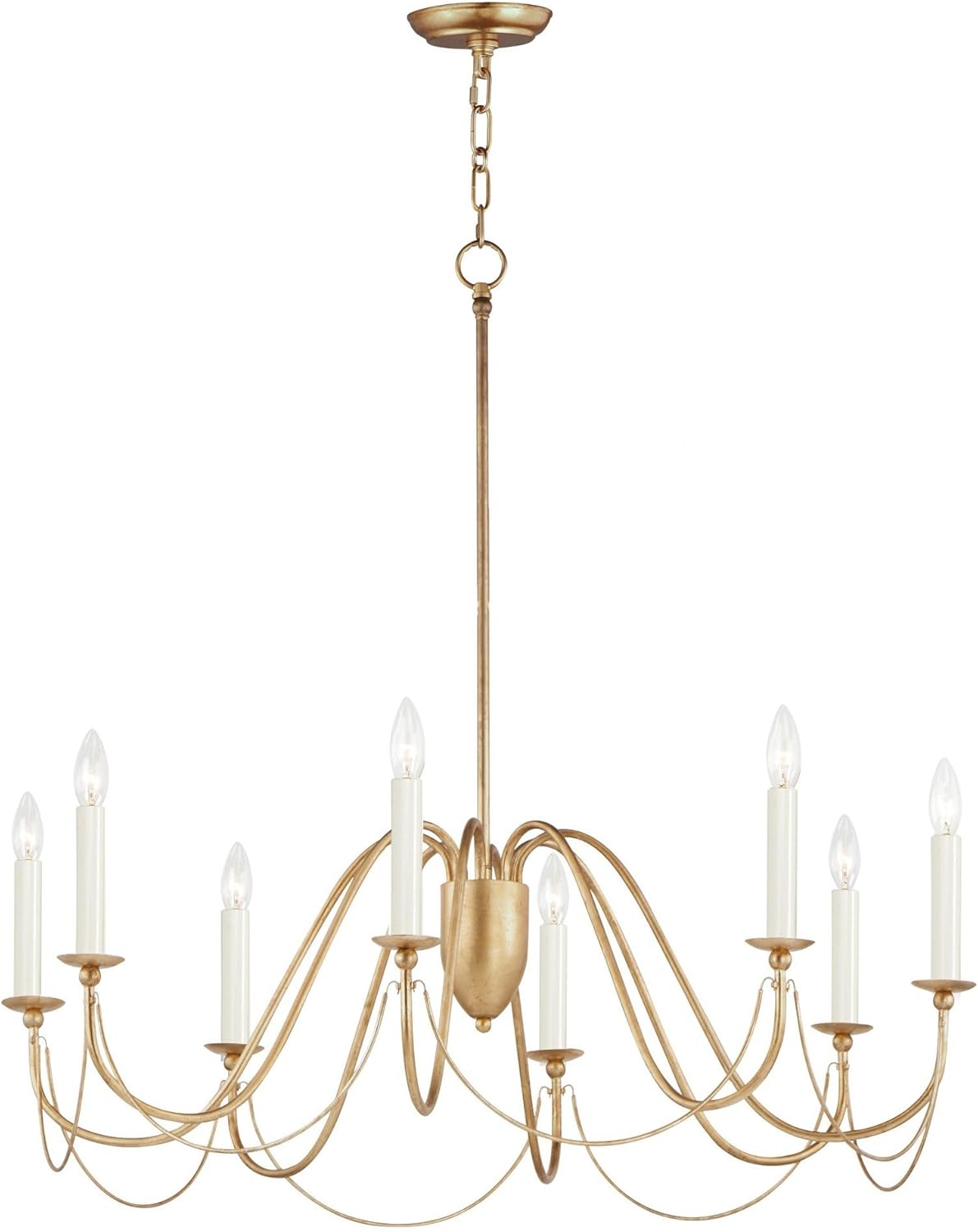 Maxim Lighting Plumette 8-Light Gold Leaf Chandelier, 28"L x 36"W x 30"H