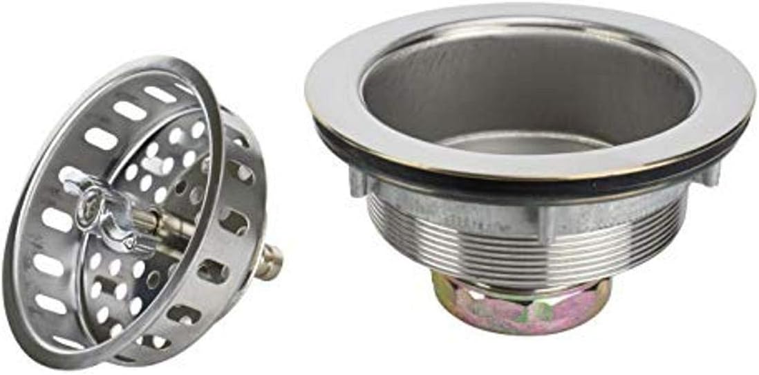 Keeney K5410 3.5-in Stainless Steel Leakproof Turn-to-Seal Kitchen Sink Strainer with Basket