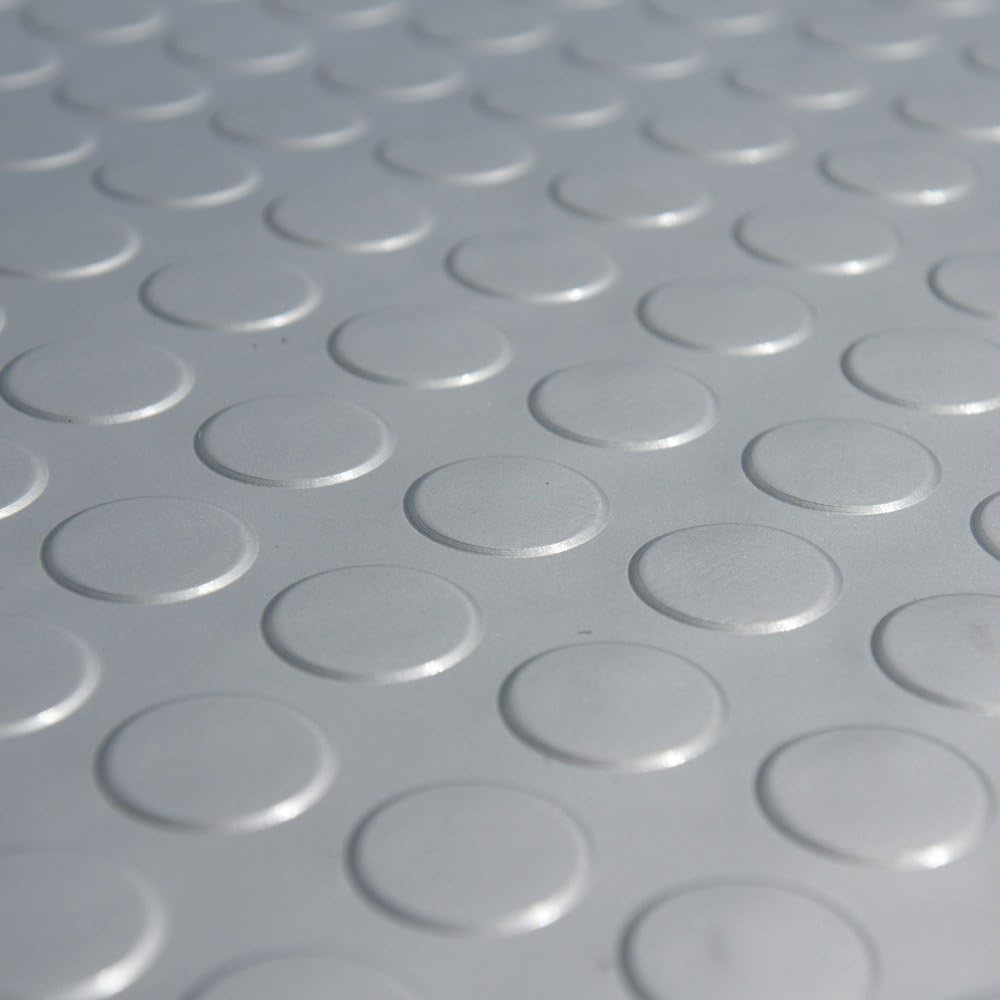 Rubber-Cal "Coin-Grip Metallic" 4 ft. x 25 ft. Beige Commercial PVC Flooring