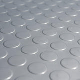Rubber-Cal "Coin-Grip Metallic" 4 ft. x 15 ft. Silver Commercial PVC Flooring