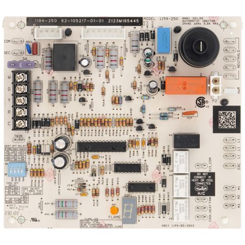 Rheem 62-105217-01 control board - front view (Product Type: Control Board)