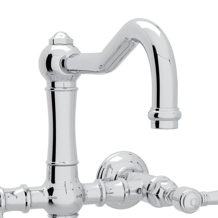 Rohl Country Kitchen Polished Chrome 2-Handle Wall-Mount Bridge Handle Kitchen Faucet