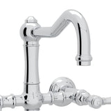 Rohl Country Kitchen Polished Chrome 2-Handle Wall-Mount Bridge Handle Kitchen Faucet