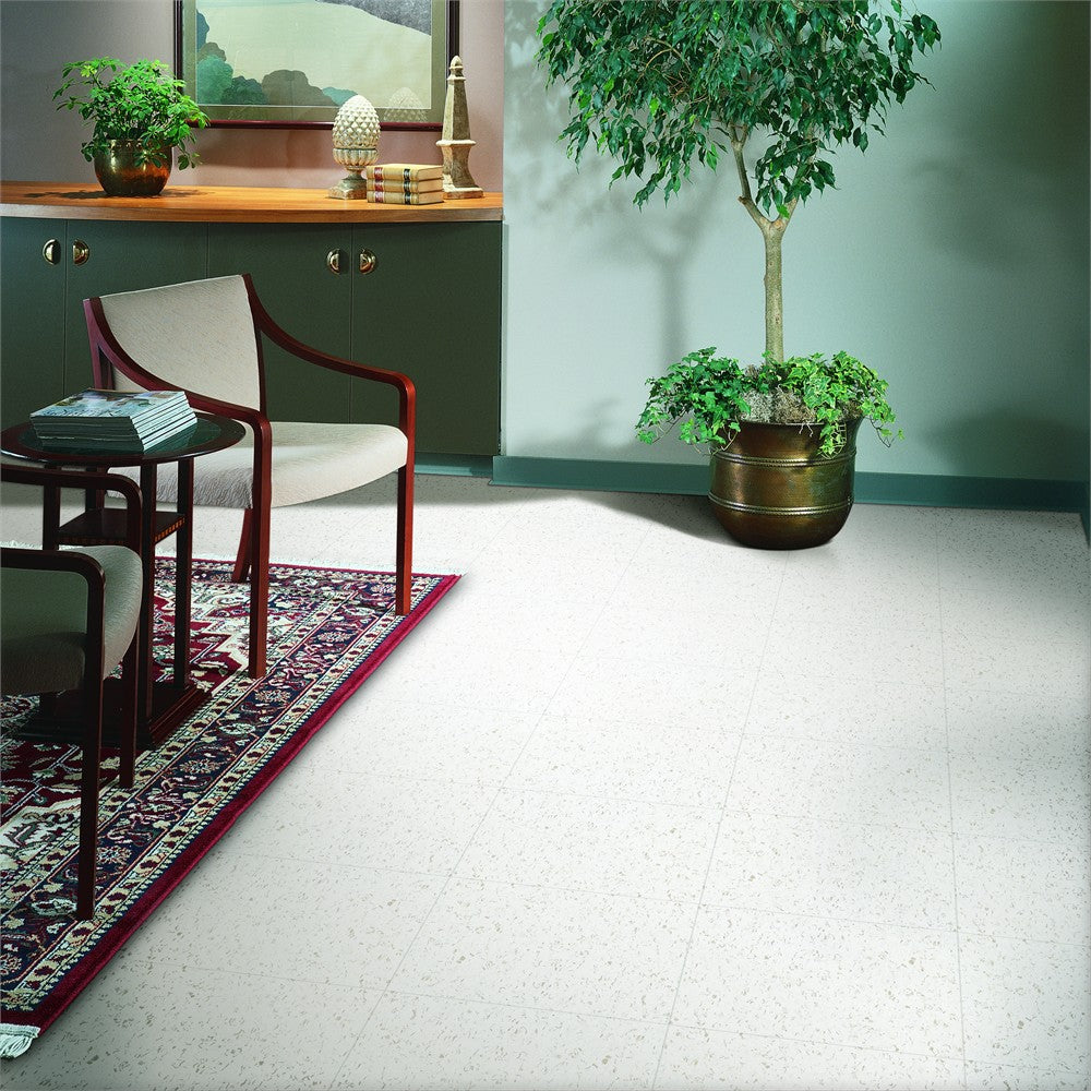 Armstrong Flooring Imperial Texture VCT Cool White 12-in x 12-in Commercial Vinyl Tile