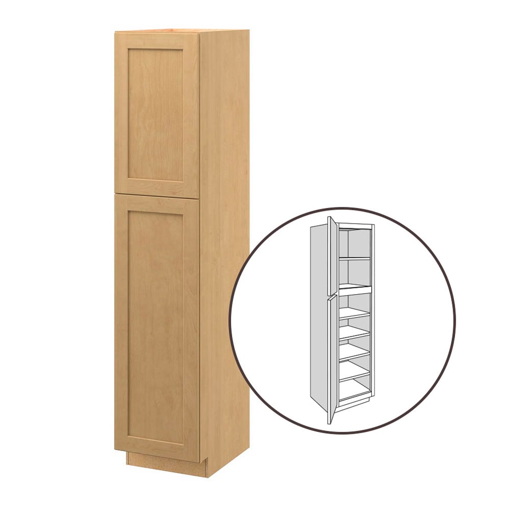 allen + roth Innsbrook 18-in W x 90-in H x 24-in D Rye Pantry Fully Assembled Cabinet (Flat Panel Shaker Door Style)