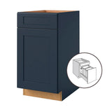 allen + roth Port 18-in W x 34.5-in H x 24-in D Navy 1-Drawer Pull-out Wastebasket Base Fully Assembled Cabinet (Flat Panel Shaker Style)