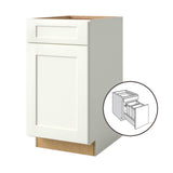 allen + roth Aveley 18-in W x 34.5-in H x 24-in D Linen 1-Drawer Pull-out Wastebasket Base Fully Assembled Cabinet (Flat Panel Shaker Style)