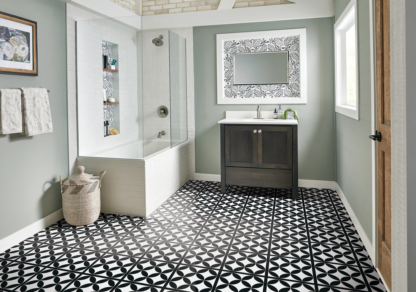 Armstrong Flooring Terraza Shadow 12-in x 12-in Water Resistant Peel-and-Stick Vinyl Tile Flooring (1-sq ft)