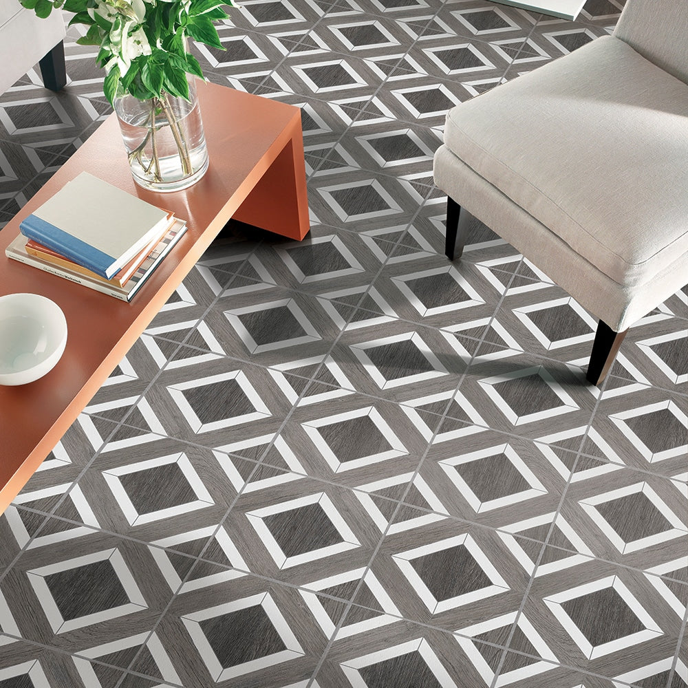 Armstrong Flooring Terraza Harbor Gray 12-in x 12-in Water-Resistant Peel-and-Stick Vinyl Tile Flooring (1-sq ft)