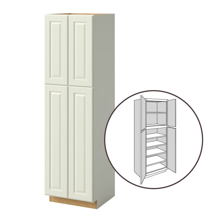 allen + roth Pattingham 24-in W x 84-in H x 24-in D Harbor Pantry Fully Assembled Cabinet (Raised Panel Square Door Style)