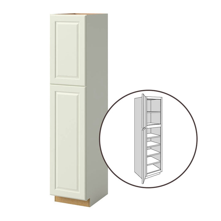 allen + roth Pattingham 18-in W x 84-in H x 24-in D Harbor Pantry Fully Assembled Cabinet (Raised Panel Square Door Style)