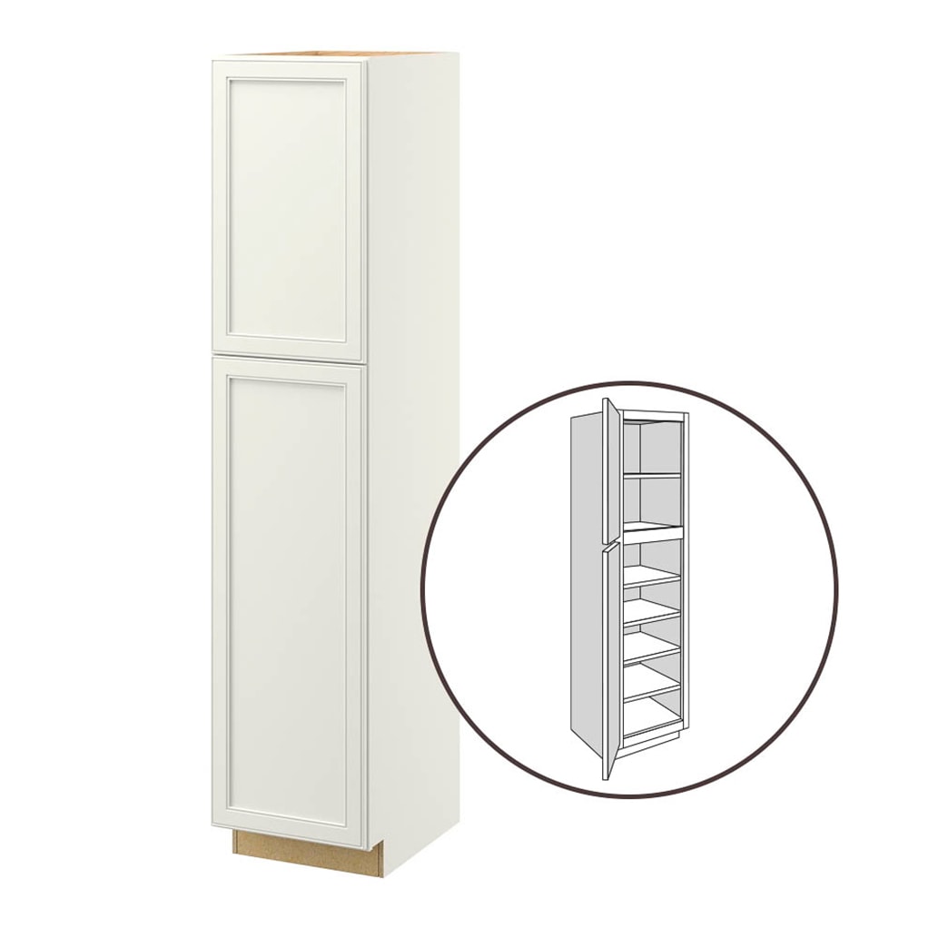 allen + roth McKeller 18-in W x 84-in H x 24-in D Linen Pantry Fully Assembled Cabinet (Flat Panel Mitered Door Style)