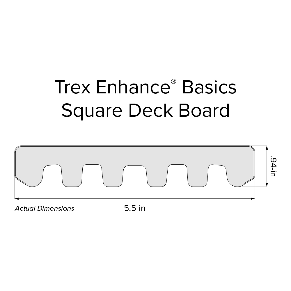 Trex Enhance Basics 1-in x 6-in x 20-ft Saddle Square Composite Deck Board
