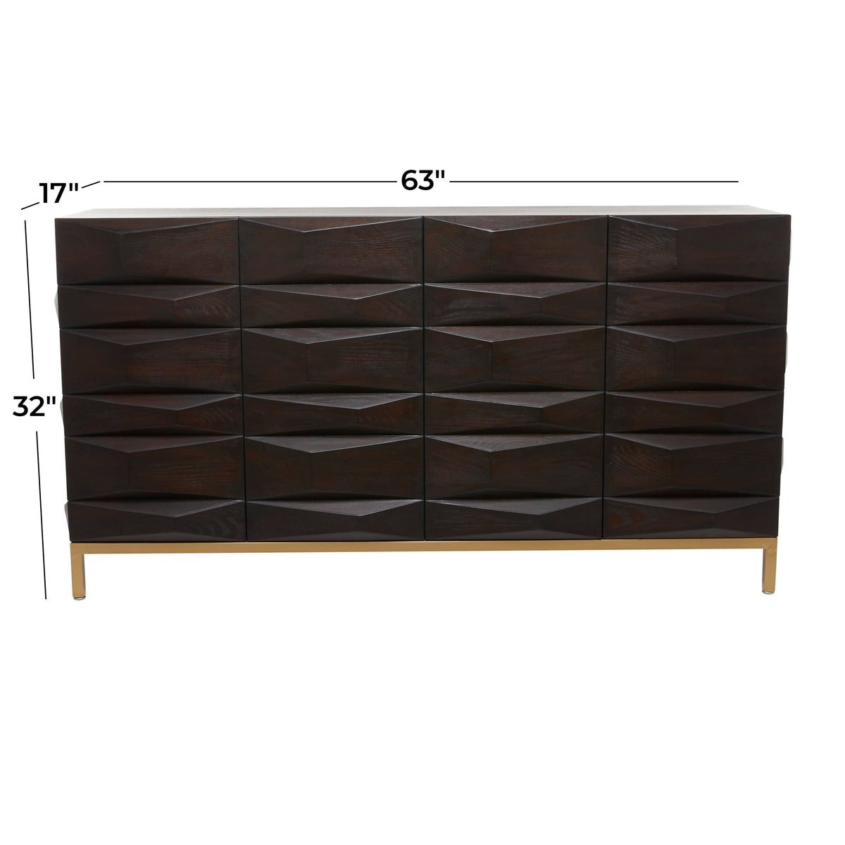 Grayson Lane Brown 1 Shelf and 4 Doors Accent Chest
