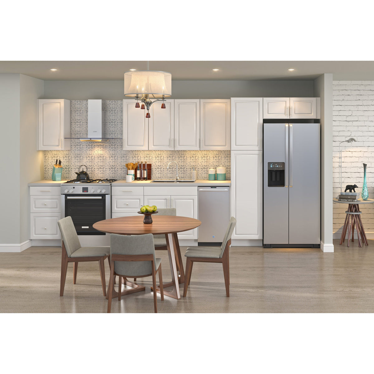 Project Source Cheyenne White 30-in W x 34.5-in H x 24.56-in D White 1-Drawer Base Ready To Assemble Cabinet (Raised Panel Square Style)