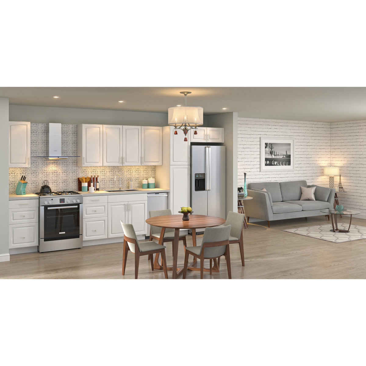 Project Source Cheyenne White 36-in W x 34.5-in H x 24.56-in D White 1-Drawer Base Ready To Assemble Cabinet (Raised Panel Square Style)