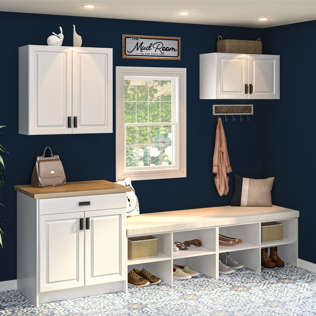 Project Source Cheyenne White 36-in W x 34.5-in H x 24.56-in D White 1-Drawer Base Ready To Assemble Cabinet (Raised Panel Square Style)