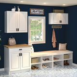 Project Source Cheyenne White 36-in W x 34.5-in H x 24.56-in D White 1-Drawer Base Ready To Assemble Cabinet (Raised Panel Square Style)