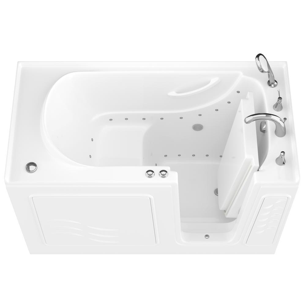 HD Series 30 in. x 60 in. Left Drain Quick Fill Walk-In Air Tub in White - Super Arbor