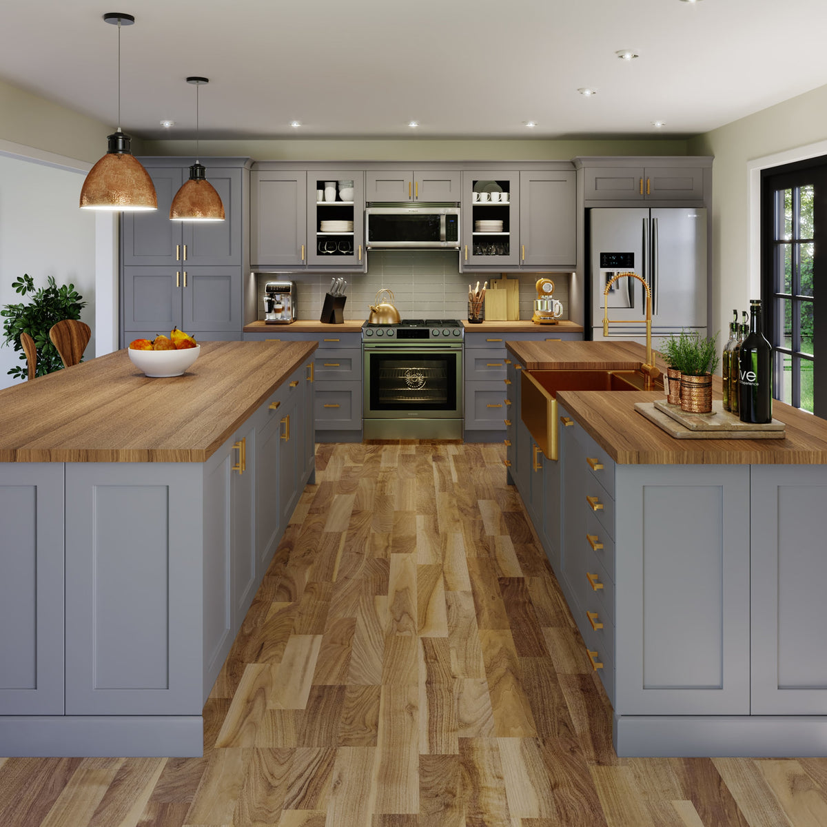 Hugo&Borg Beaumont 15-in W x 34.5-in H x 14-in D Slate Gray 6-Drawer Base Fully Assembled Cabinet