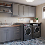 Hugo&Borg Beaumont 12-in W x 32.5-in H x 24-in D Slate Gray 3-Drawer Base Fully Assembled Cabinet (Recessed Panel Style)