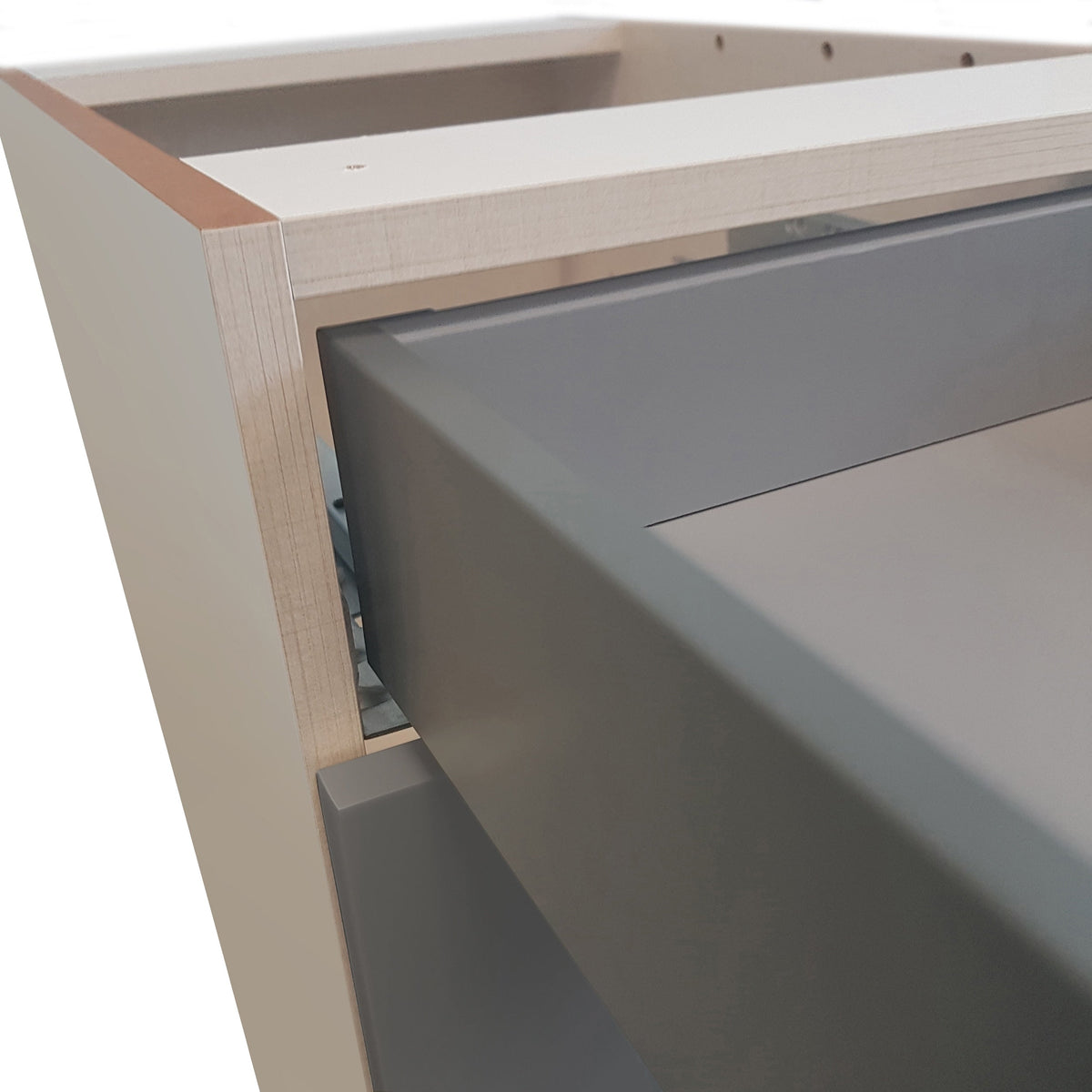 Hugo&Borg Beaumont 12-in W x 34.5-in H x 24-in D Slate Gray 3-Drawer Base Fully Assembled Cabinet (Recessed Panel Style)
