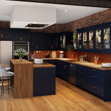 Hugo&Borg Lorette 24-in W x 89.5-in H x 24-in D Navy Blue Pantry Fully Assembled Cabinet (Recessed Panel Shaker Door Style)