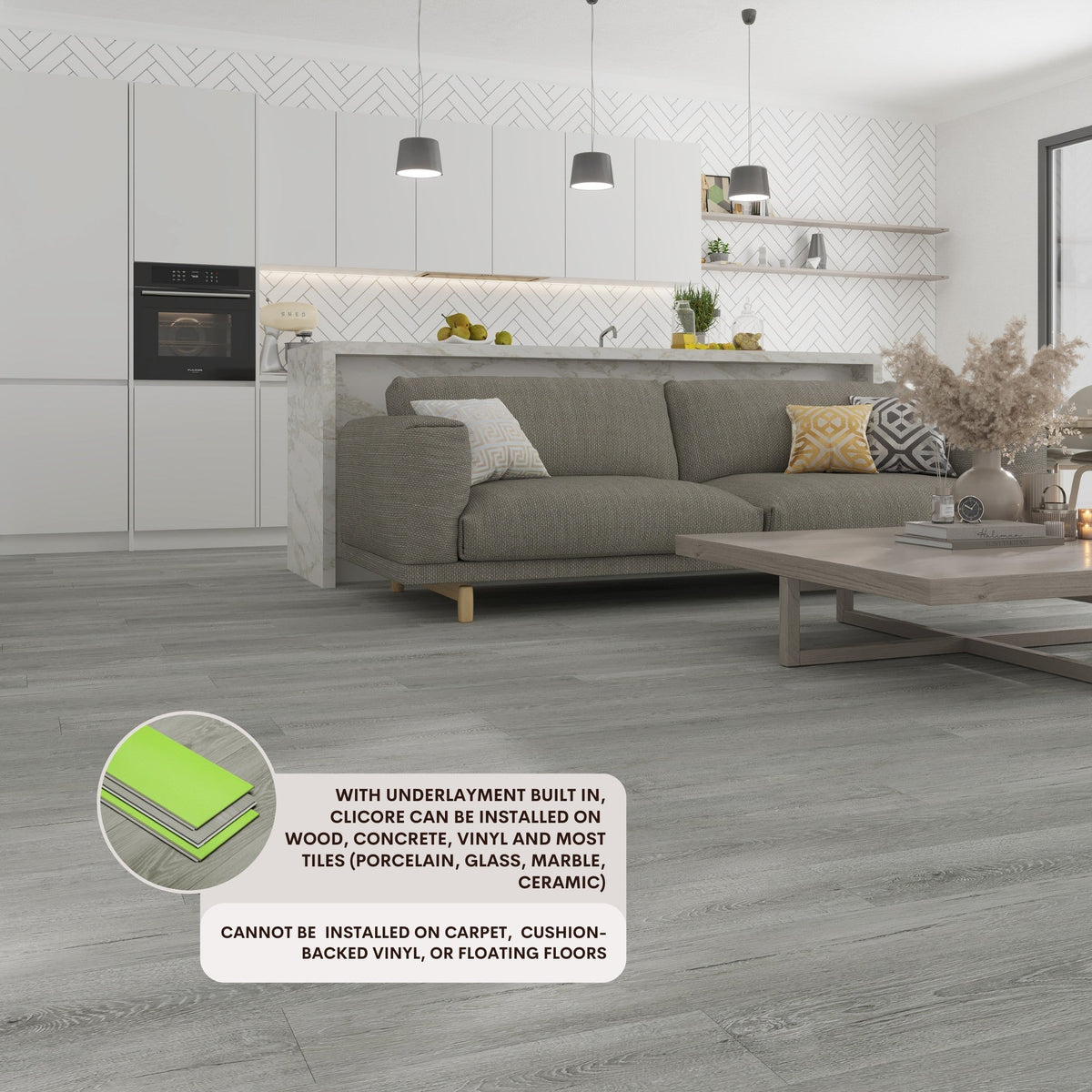 Lucida USA (Sample) MaxCore Pro Greywolk Gray Wood Look 20-mil Waterproof Interlocking Luxury Vinyl Plank