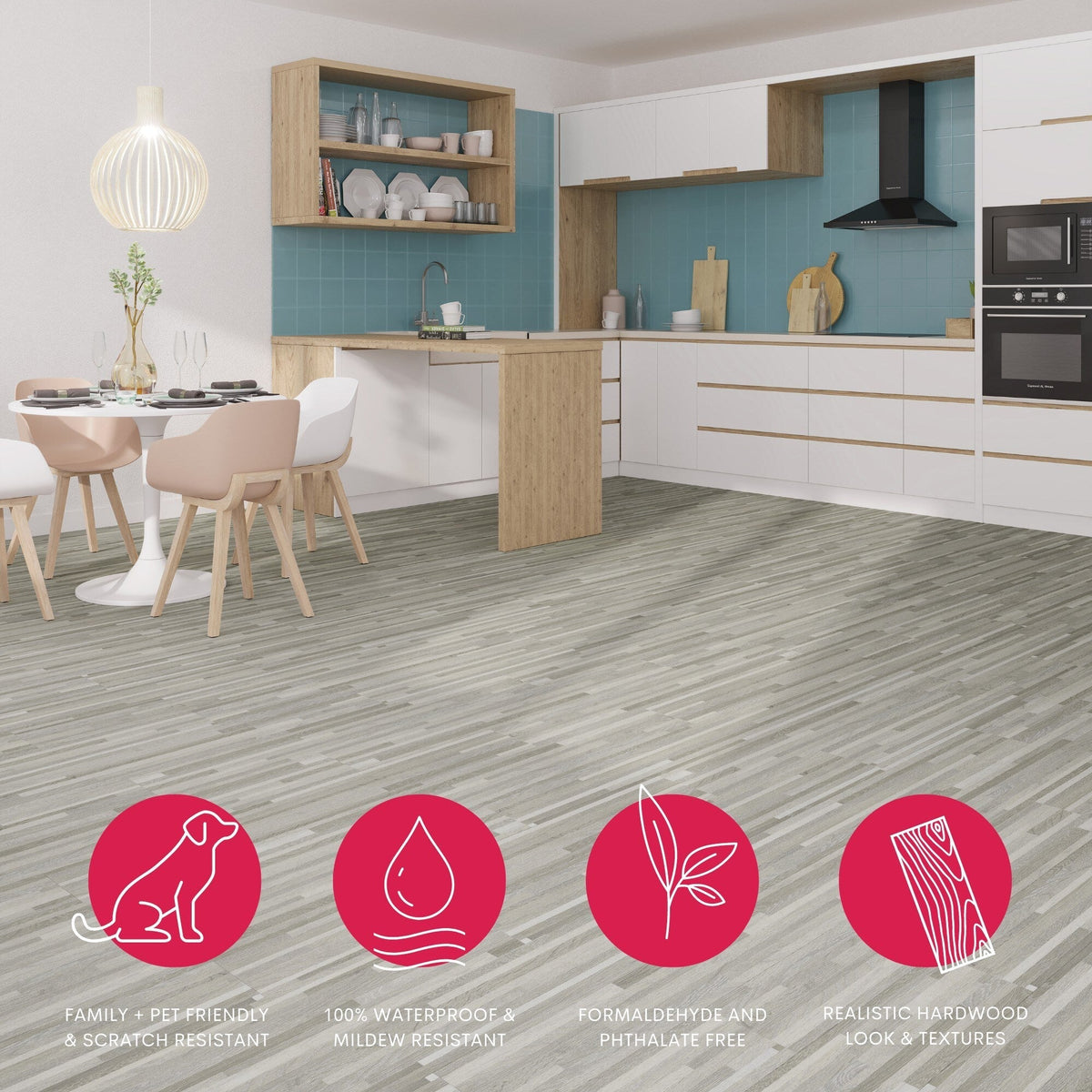 Lucida USA (Sample) MaxCore Pro Silverbar Gray Wood Look 20-mil Waterproof Interlocking Luxury Vinyl Plank