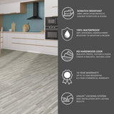 Lucida USA (Sample) MaxCore Pro Silverbar Gray Wood Look 20-mil Waterproof Interlocking Luxury Vinyl Plank