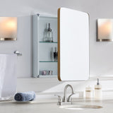 allen + roth 20-in x 26-in Surface/Recessed Mount Gold Mirrored Soft Close Medicine Cabinet